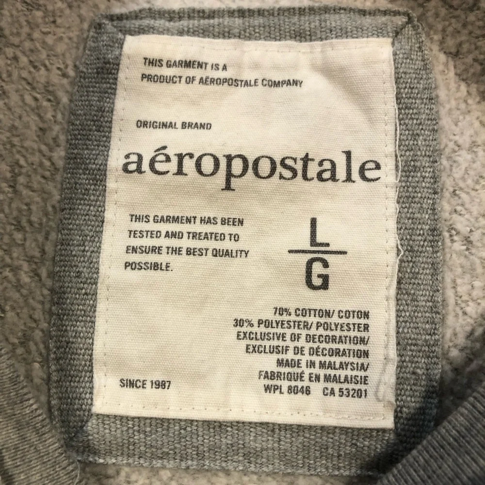 Aeropostale Women’s Long Sleeve Pullover Gray Graphic Sweatshirt Top size L - Picture 4 of 9